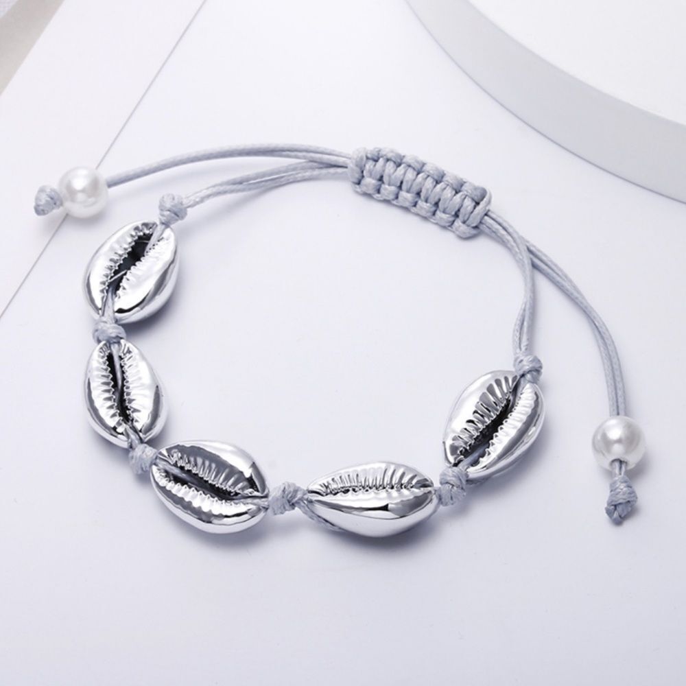 Bohemian Puka Shell Bracelet Adjustable SILVER S